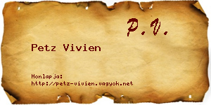 Petz Vivien névjegykártya